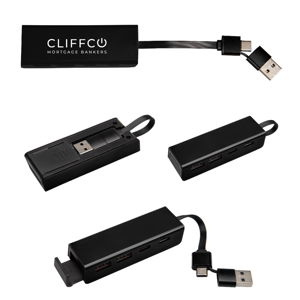 Cliffco Type-C & USB Hub With Phone Stand